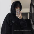 2021 Oversized  Dark Solid Color Hem Hole Hooded Large Size Loose Long Sleeve Coat Vests Joker Terry Hoodies For Men And Women